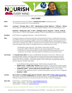 Nourish Every Mind 2017 Fact Sheet