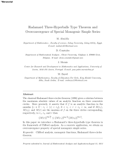 Hadamard Three-Hyperballs Type Theorem and Overconvergence