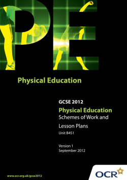 Unit B451 - An introduction to physical education