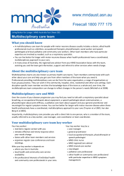 WEB MND Australia Fact Sheet EB3 Multidisciplinary care teams