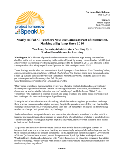 Nearly Half of All Teachers Now Use Games as Part of Instruction