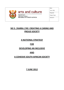 A national strategy for developing an inclusive and a cohesive South