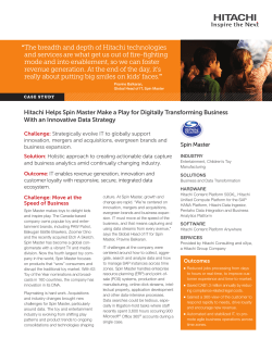 Hitachi Helps Spin Master Make a Play for Digitally Transforming