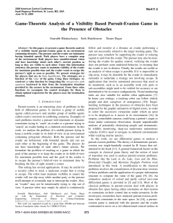 Game-Theoretic Analysis of a Visibility Based Pursuit