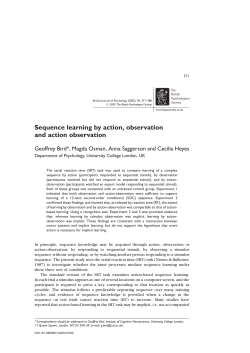 Sequence learning by action, observation and action observation