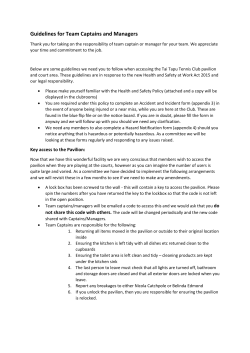 Guidelines for Team Captains and Managers
