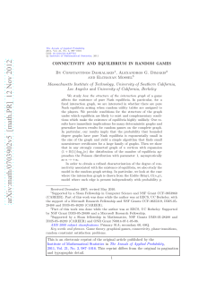 Connectivity and equilibrium in random games