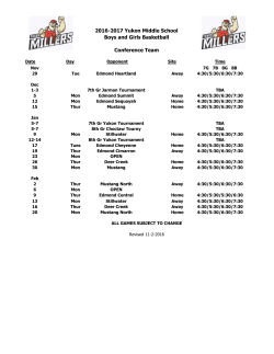 2016-2017 Yukon Middle School Boys and Girls Basketball