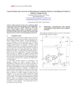 Control of Boost type Converter in Discontinuous Conduction Mode