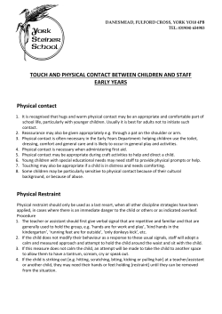 Touch and Physical Contact Early Years