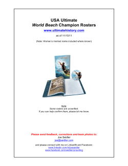 USA Ultimate World Beach Champion Rosters