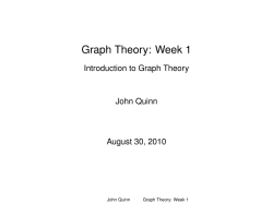 Graph Theory: Week 1 - Introduction to Graph Theory