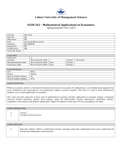Mathematical Applications in Economics