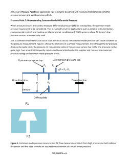Upstream pressure tap Downstream pressure tap &Delta;P = P1