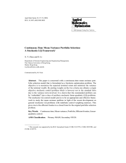 Continuous-Time Mean-Variance Portfolio Selection