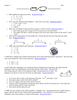 Chapter 4 CPM 4-6. Simplify the expressions below. Homework