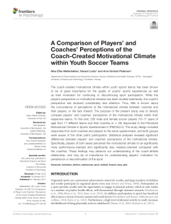 A Comparison of Players` and Coaches` Perceptions of