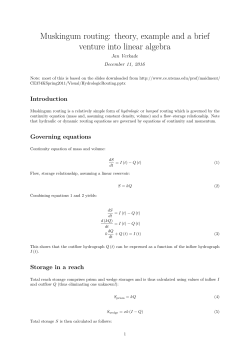 Muskingum routing: theory, example and a brief
