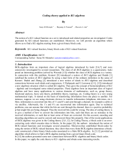 Coding theory applied to KU-algebras By Abstract AMS