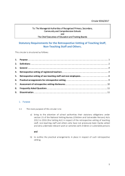 Statutory Requirements for the Retrospective