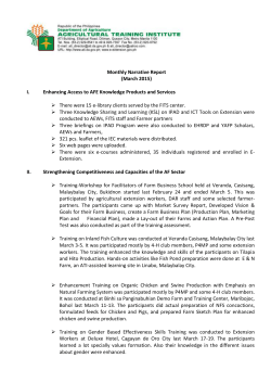 March 2015 - Agricultural Training Institute