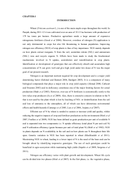 CHAPTER-I INTRODUCTION Wheat (Triticum aestivum L.) is one of