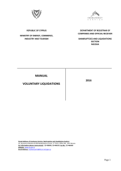 4.0 Voluntary Liquidation Procedure by Members