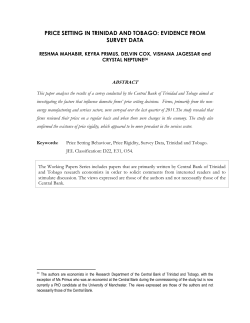 Price Setting Behaviour in Firms - Central Bank of Trinidad and