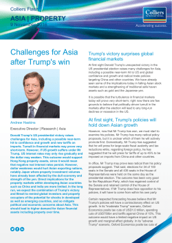 Challenges for Asia after Trump`s win