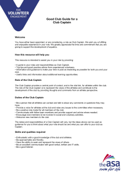 Good Club Guide for a Club Captain