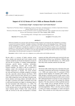 Impact of A1/A2 forms of Cow`s Milk on Human Health