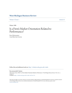 Is a Firm`s Market Orientation Related to Performance?