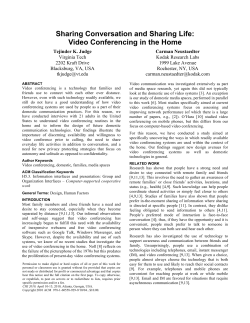 Sharing Conversation and Sharing Life: Video