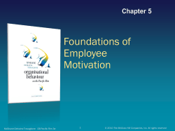 Foundations of Employee Motivation