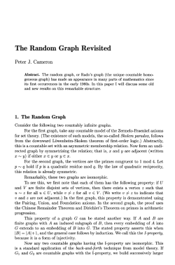 The Random Graph Revisited - European Mathematical Society
