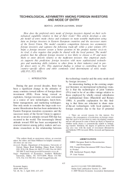technological asymmetry among foreign investors and mode of entry