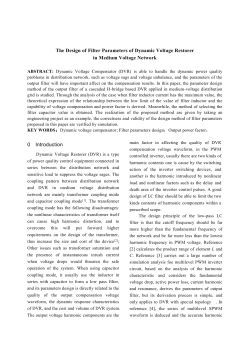 The Design of Filter Parameters of Dynamic Voltage Restorer in