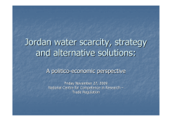 Jordan water scarcity, strategy and alternative solutions: