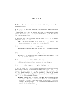 SOLUTION 10 Problem 1. Let A be an n &times; n