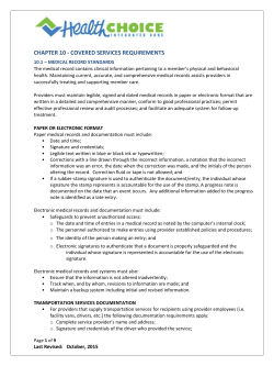 HCIC Provider Manual - Health Choice Integrated Care