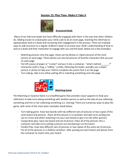 Session 15: Play Time- Make it Take it