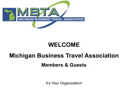 Meeting Presentation - Michigan Business Travel Association