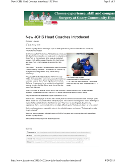 New JCHS Head Coaches Introduced