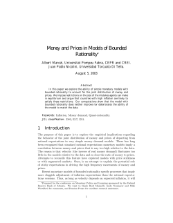 Money and Prices in Models of Bounded Rationality