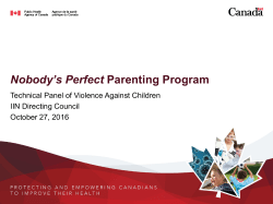 Nobody`s Perfect Parenting Program