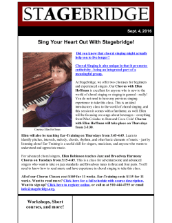 Sing Your Heart Out With Stagebridge!