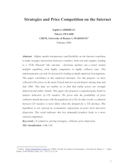 Strategies and Price Competition on the Internet