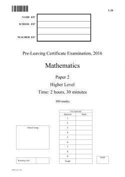 DEB exam P2 LC HL 2016