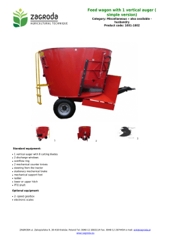 Feed wagon with 1 vertical auger ( simple version)