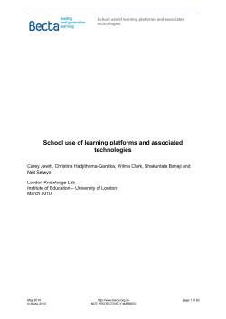 School use of learning platforms and associated technologies